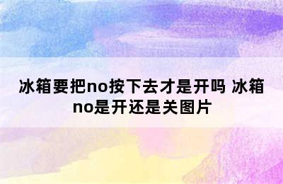 冰箱要把no按下去才是开吗 冰箱no是开还是关图片